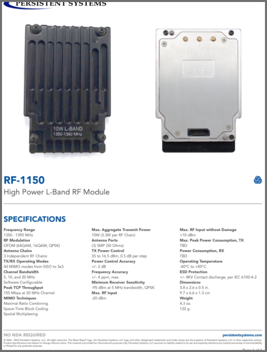 High Power L-Band RF Module
