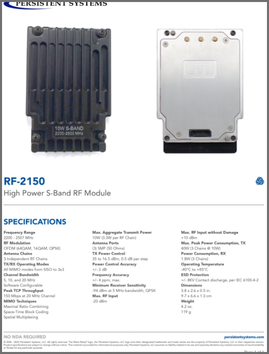 High Power S-Band RF Module