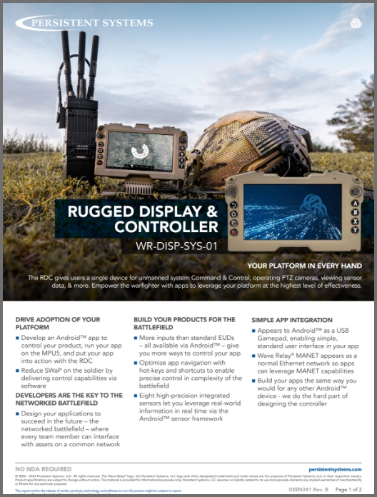RUGGED DISPLAY & CONTROLLER (RDC) FOR DEVELOPERS